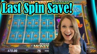 Last Spin Save! Huff 'n More Puff Money Link and More Slot Machine Live Play!