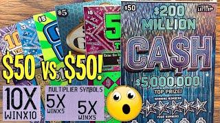 $50 vs $50 was a SURPRISE!  $50 Ticket vs $50 Smalls  TEXAS Lottery Scratch Off Tickets