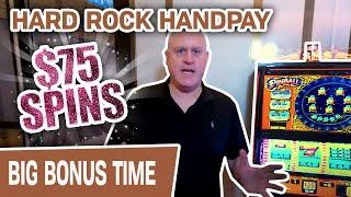$75 Spins = HARD ROCK HANDPAY!  Pinball and Lock It Link in HOLLYWOOD FLORIDA