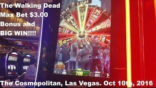 The Walking Dead Max Bet and Bonus with BIG WIN Slot Machine Live Play The Cosmopolitan Las Vegas