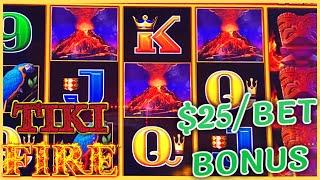 HIGH LIMIT Lightning Link Tiki Fire ️$25 MAX BET Bonus Round Slot Machine Casino ️
