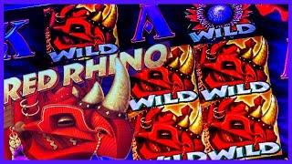 RED RHINO SLOT JACKPOT/ LOT'S OF RETRIGGERS/ FREE GAMES/ HIGH LIMIT JACKPOTS