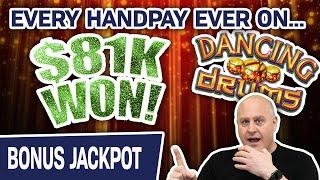 MUST SEE: Every DANCING DRUMS Handpay I've EVER HIT!  $81,000+ In High-Limit SLOT WINNINGS