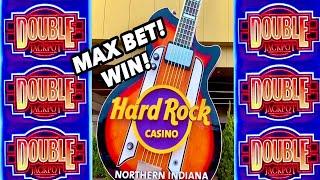 $5 MAX BET HUGE LINE HIT!777 DOUBLE JACKPOT SLOT HARD ROCK CASINO!