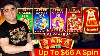 Up To $66 A Spin High Limit ENDLESS TREASURE Slot Machine Live Play & Bonus | SE-3 | EP-21
