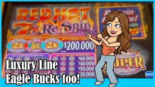 Red Hot 7 Respin High Limit Slot Machine  $30 Max Bet plus Luxury Line & Eagle Bucks!