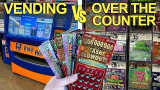 Vending Machine vs OTC  NOT EVEN CLOSE! 2 $50 Tickets  $200 TEXAS LOTTERY Scratch Offs