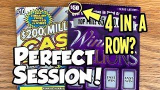 **PERFECT $ESSION** $50 Winning Millions + $200 Million Cash Explosion  TEXAS LOTTERY Scratch Offs