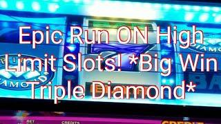 *High Limit* $Big Win$ Spitfire multipliers Triple Diamond slot machine! *Max Bet* 3 bonuses