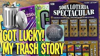 Got LUCKY + My TRASH Story! $50 Ticket  $180 TEXAS LOTTERY Scratch Offs