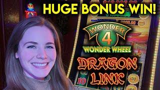 BIG WIN! Dragon Link Happy And Prosperous Slot Machine! BONUS In The Free Spins!!