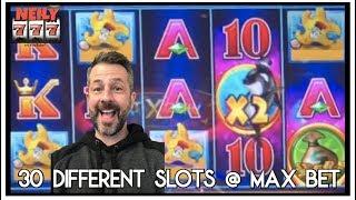 MAX BET HIT AND RUN ON 30 DIFFERENT SLOTS!! I HAD SOME BIG WINS!!