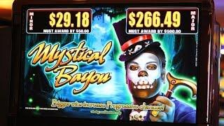 HUGE WIN only 6 Free games!! WMS Mystical Bayou Slot machine Free spins bonus pokie
