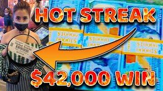 ABSOLUTELY MIND BLOWING $42,000+ Las Vegas Jackpot HOT STREAK!!