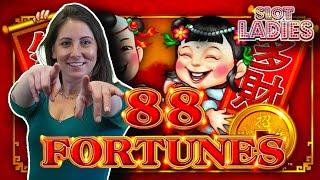 SEXY Slot Lady MELISSA Takes On  88 Fortunes. Will She WIN BIG??