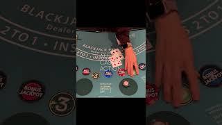 THIS HURT MY SOUL!! BLACKJACK DOUBLE DOWN DISASTER!! #shorts