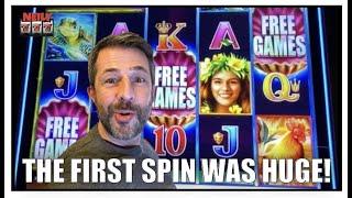The first spin of the bonus WAS HUGE! And it happened so fast too! Wild Wild Pearl Slot Machine!