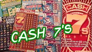 New CASH 7'sMillons..Scrabble CashwordCASH BOLTCash MatchDough Money.WIN £50Flamingo