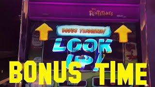 The Flintstones WMS Live Play Max Bet $3.60 with two BONUS ROUNDS Slot Machine