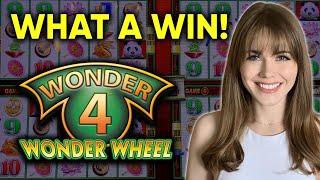 FIRST SPIN SUPER FREE GAMES! Then It Kept Going!! BIG WIN!! Wonder 4 Slot Machine!