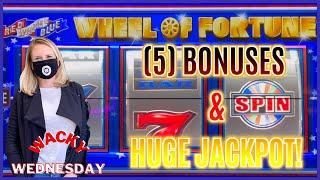 WACKY WEDNESDAY W/ GRETCHEN #6 HUGE HANDPAY JACKPOT HIGH LIMIT WHEEL OF FORTUNE (5) $50 Bonus Rounds