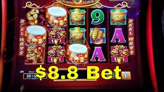 Dancing Drums Slot Machine Bonus Win w/ $8.80 Max Bet