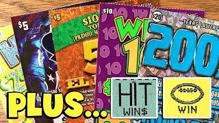 WINS!! $20 200X, Wild 10s, NEW 5X El Dinero + more!  $80 in Texas Lottery Scratch Off Tickets