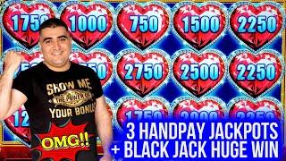 3 HANDPAY JACKPOTS On High Limit Slots & Huge Profit On BLACK JACK ! Winning Mega Bucks At Casino