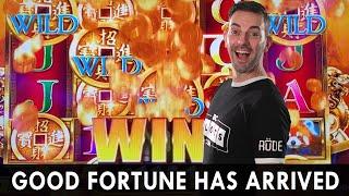 GOOD FORTUNE HAS ARRIVED!  Backup Spin BONUS BIG WIN  Double Up on Yun Dao