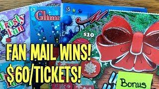 **FAN MAIL** $60/TICKETS! Merry Money, Glimmering Gifts  TEXAS LOTTERY Scratch Offs