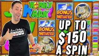 MASSIVE SPINS  UP to $150 A SPIN!!  Noah's Ark Slot Machine