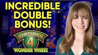 DOUBLE BONUS! SUPER FREE GAMES AND A JACKPOT! INCREDIBLE Session On Wonder 4 Slot Machine!