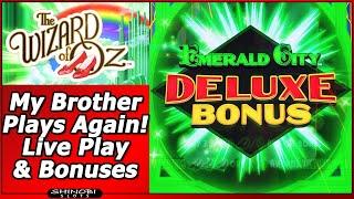 Wizard of Oz Emerald City Slot - My Brother (BeamMeUpSlotty) Plays Again!  Lots of Bonuses