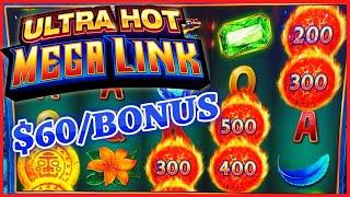 HIGH LIMIT Ultra Hot Mega Link Amazon $60 Bonus Round Slot Machine Casino