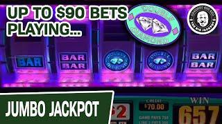 Up to $90 BETS!   DOUBLE DIAMOND Slot Compilation