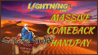 HIGH LIMIT Lightning Link Sahara Gold MASSIVE HANDPAY JACKPOT ️$50 Bonus Rounds Slot EPIC COMEBACK