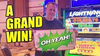 WE'RE BACK!! Returning with a MASSIVE GRAND SLOT Win on Lightning Link!! | Living the Good Life