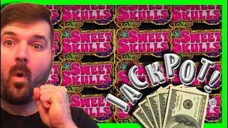 MYSTERY PICK LEADS To AN AMAZING UPGRADE on Sweet Skulls Slot Machine!  MAX BET Bonuses! SDGuy1234