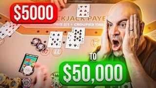 $50,000 High Roller Blackjack Session