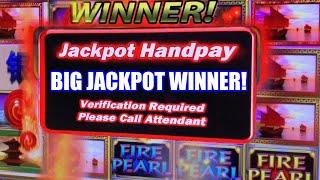 $100 HIGH LIMIT SLOT MACHINE PLAY  MASSIVE JACKPOT HAND PAY  FIRE PEARL