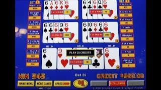 Hit Four 6's (on 2 of 5 Draws) Playing Five Play Video Poker @Paris, Las Vegas