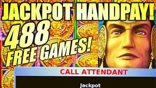 JACKPOT HANDPAY! 488 FREE GAMES TRIGGER!  MAYAN CHIEF BOOSTED GREAT STACKS Slot Machine (KONAMI)
