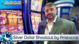Silver Dollar Shootout Showdown Slot Machine by Aristocrat at #IGTC2023