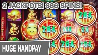 2 JACKPOT HANDPAYS on the LAS VEGAS STRIP  I’m Betting $66/Spin on Rising Fortunes