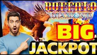 MY FIRST JACKPOT  BUFFALO DIAMOND slot machine JACKPOT HANDPAY WIN!