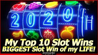 My Top 10 Slot Wins of 2020 with the BIGGEST Slot Win of my LIFE!  Happy New Year!