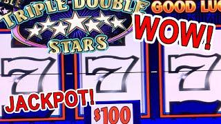 MASSIVE JACKPOT TRIPLE DOUBLE STARS SLOT MACHINE  $10,000 HIGH LIMIT SLOT PLAY
