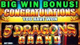 PLAYING THE GRAND  5 DRAGONS & BUFFALO GRAND  BIG WIN BONUS  Las Vegas Casino