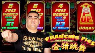 Prancing Pigs Slot Machine BONUSES & NICE WIN$!  $1,000 Challenge To Beat The Casino | EP-8