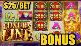 HIGH LIMIT Cash Express Luxury Line Buffalo ️$25 MAX BET Bonus Rounds Slot Machine Casino